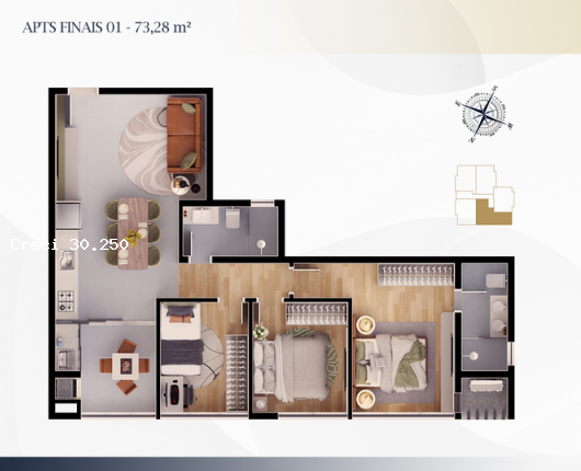 Apartamento, 3 quartos, 73 m² - Foto 8